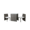 Set mesa + 2 sillones acero rattán C2-0073