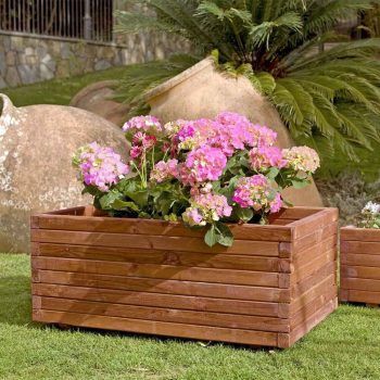 Jardinera rectangular de madera 35x80x40cm Gaia NORTENE