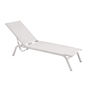 Tumbona JULY apilable aluminio blanco sling blanco