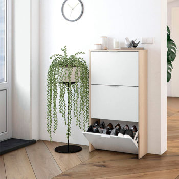 Zapatero 3 puertas CAPRIZZIO roble/blanco brillo Forés