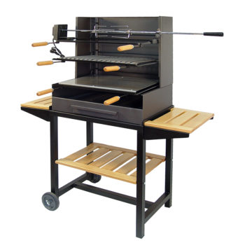 Barbacoa con Ruedas (bandeja madera) 61x40x135cm EL ZORRO