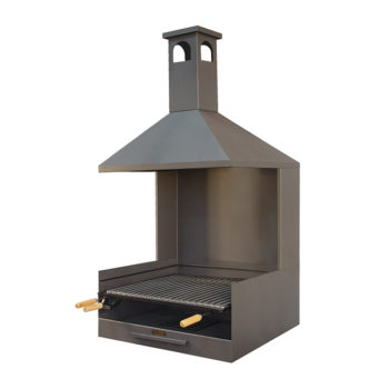 Cajón Barbacoa con Chimenea para Obra-Elevador y Parrilla Inox. Especial para Paellera EL ZORRO