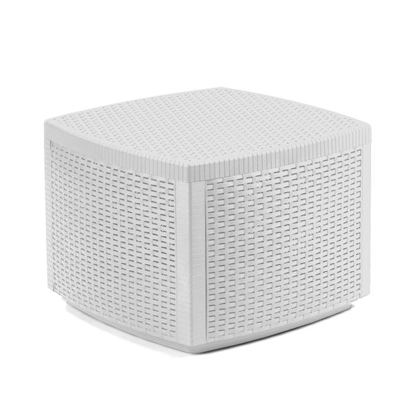 Mesa/Baúl centro NAXOS blanca 53x53x40cm IPAE