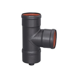 Te estufa 90º con tapón registro negro Practic