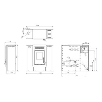 Estufa Pellet Pasillo 10 Canalizada