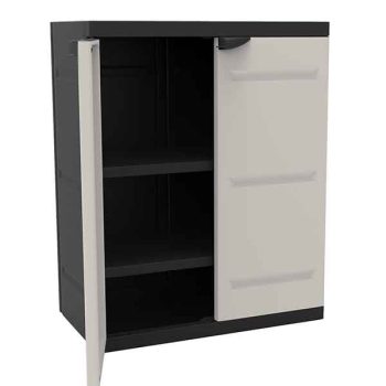 Armario Resina Bajo  2 Puertas Negro