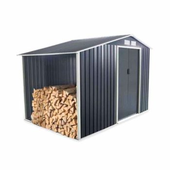 Caseta Jardín Metálica Con Leñero Toronto