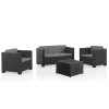 Conjunto de jardin Diva antracita 4 piezas